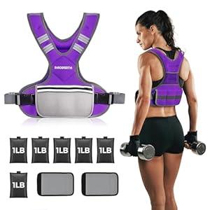 PACEARTH Adjustable Weight Vest 4-10lbs X-Shape Weighted Vest for Women and Men, Home Workout Ironsand Vest with Zipper Pouch and 6 Weight Packs