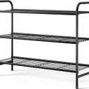 Kitsure Shoe Rack - Stainless Steel Shoe Organizer, Sturdy Shoe Rack for Closet and Front Door Entrance, Free Standing Shoe Shelf, Closet Organizers and Storage, Black