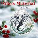 2 x Dragon Ornament Christmas Decoration & Christmas Ornament; Stained Glass Holiday Decoration (Holiday Present, Bauble Present, Gift Idea, Gift Exchange) | Heirloom Keepsakes