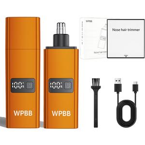 Nose Hair Trimmer for Men Women,Magnetic Guard & Detachable Head,USB-C Rechargeable Travel-Sized,Pain-Free Gentle on Nasal Cavity,Type-C Charging,Low-Noise Motor & Elegant Packaging (Orange)