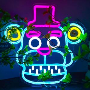 Fnaf Frendy Neon Sign for Wall DecorFive Nights LED Neon Lights for GameroomBirthdayChristmas Gifts for kids