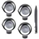 JUXYES 4PCS Metal Weighing Powder Pan with Scoop, Mini Digital Scale Pan Tray Weighing Dish for Reloading, Electronic Scale Tray Powder Measuring Pans for Jewelry Liquid Powder Lab Supplies