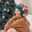 Moon Kitty Christmas Elf Hat Upgraded Christmas Hat Adults Elf Beanie Party Hat for Holiday, New Years and Christmas (Child Size, 2pcs Christmas 3)