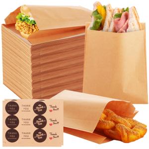 GBACHOOSE 600 Pack Paper Sandwich Bags10x10 inch Wax Paper Bags, Greaseproof Bag Bakery Wax Bag for Food, Sandwich, Snacks, Cookie, Candies and More(Kraft)