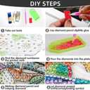 Bimkole Dinosaur Diamond Art Hanging Kit for Adult, DIY 5D Diamond Art Animal Window Pendant, Acrylic Crystal Art Hanging Ornament Home Wall Garden Front Door Sign Outdoor Decor 7.8x7.8 Inch