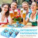 200 Pcs Napkins Oktoberfest Party Decoration 13 x 13 Inches Decorative Oktoberfest Blue and White Bavarian Napkins Disposable Paper Napkin for German Dinner Beer Party Supply (Check)