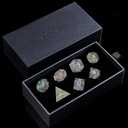 FugaCity Dice Set,Handmade Sharp Edge 7 Piece Resin Dice-Dungeon&Dragons Polyhedral Dice Set, D&D Dice Set with Gift Dice Case for RPG MTG Table Games (A-mini Planet)