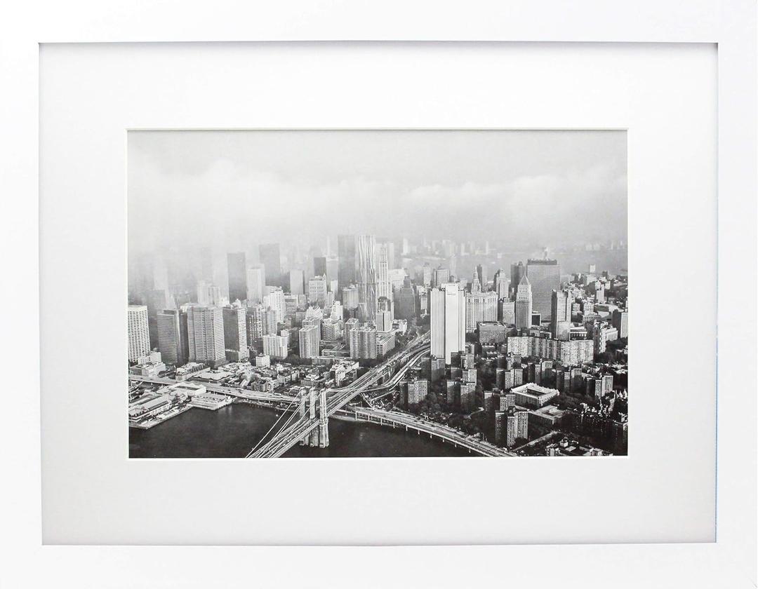 12x16 White Gallery Picture Frame with 8x12 Mat - Wide Molding - Includes Attached Hanging Hardware - Display Pictures 12 x 16 or 8 x 12 Digital Photography Size - Ready to Hang Out of The Box