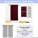 Simplebrand Ava Burgundy Short Blackout Curtains for Bedroom 45 Inches Long 2 Panels Set, Solid Thermal Insulated, Energy Saving Window Treatment Curtains Blackout Drapes, W40 x L45 Inch, Burgundy