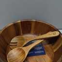 BILL.F Wooden Serving Bowl,12" Acacia Wood Large Salad Bowl Set with Salad Spoon and Fork for Fruits, Salads, Pasta