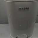 MRBIN Metal Kitchen Trash Can with Lid, 30L / 7.9gal Commercial Step Waste Basket for Bathroom, Medium Office Garbage Pail with Stainless Steel Foot Pedal for Near Desk, Bedroom, Rv, White