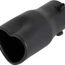 Car Exhaust Tip 2.5 inch Inlet, Universal Car Exhaust Pipe Modification Tail Throat Tail Pipe Stainless Steel Muffler Tip, Adjustable Heart Shaped Car Thickened Pipe (Straight, Matte Black)