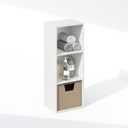 Furinno Reed Closet Organizers and Storage, 3-Tier Closet Organizer, Open Shelf Closet Storage, for Wardrobe, Bedroom, Living Room, White, 3-Tier, 12"W