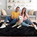 Noahas Large Fluffy Black 5x7 Area Rugs for Living Room Bedroom,Thick Shag Throw Rug,Big Soft Shaggy Bedside Non-Slip Plush Dorm Nursery Kids Carpet