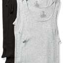 Hanes Ultimate Men's Dyed Tank Pack of 6, 3 Black, 3 Grey S