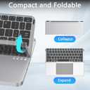 Foldable Keyboard and Mouse, MEKO Folding Wireless Bluetooth Keyboard and Mouse Combo Portable Travel Keyboard with Touchpad and Holster Stand for Business Travel Compatible Mac Laptop iPad Tablet