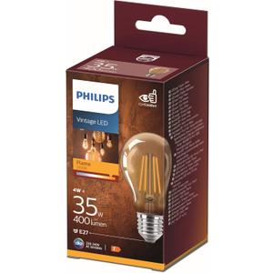 Philips LED Classic E27 Vintage Lamp, 35 W, A60, Vintage Decorative Lamp, Gold, Warm White, Pack of 1
