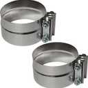 5 inch Exhaust Clamp Stainless Steel for 5" Inner Diameter to 5" Outer Diameter Exhaust Pipe Turbo Downpipe Muffler and Exhaust System Repair - 2 Pieces
