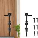 12" Cane Bolt Heavy-Duty Drop Rod for Gate, Heavy Duty Gate Latch for Wooden Fence Metal Gates, Vinyl Fence Gate Land Latch, Floor Latch for Fixing Door to the Ground, Black Coating, 1 Pack