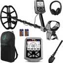 Gbnryg Metal Detector for Adults,12″ IP68 Waterproof Search Coil with High Accuracy System,Advanced DSP Chip Technology,5 Modes with LCD Backlit Display for Beach Hunting&Jewelry Finding