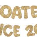 Fulmoon Pre Strung Goated Since 2012 Banner Glitter Happy 14th Birthday Banner Funny Glitter NO DIY Happy Birthday Sign Party Decorations, Party Supplies, Ideas Gifts (Champagne Gold)