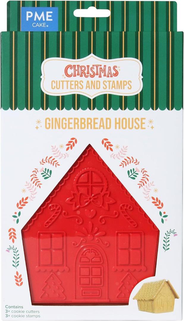 PME Christmas Cookie Cutters & Stamps - Gingerbread House (Set of 3)