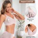 Womens Seamless Bras No Underwire Supportive Wireless Push Up Full Coverage Bralette Comfort Scalloped T-Shirt Bra (X-Large)