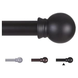 Thestoa Curtain Rods for Windows 48 to 84-92 inch, 5/8" Matte Black Curtain Rod, Stainless Steel Small Curtain Rods for Bedroom, Living Room,Kitchen,Farmhouse, Outdoor Curtain rod Black, Set of 2