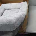 Denim Cuddler Pet Bed, 17.5 x 19.5 inches, Grey and White