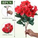 YXZZWL 8 Bundles Artificial Flowers for Front Door, Fake Silk Azalea Bouquet Silk Flowers for Outside UV Resistant Realistic Faux Plants for Planter Farmhouse Patio Garden Walkways Home Decor (Red)