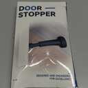 6PCS Matte Black Door Stoppers for Wall - 4.33 Inch Spring Door Stop for Bottom of Door, Aluminum Doorstopper with Silicone Tip, Screw & Adhesive Installation