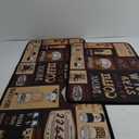 Coffee Kitchen Rugs and Mats Non-Slip, Washable, Stain and Fade Resistant, Suitable for Kitchen Mat Set of 2 Coffee Kitchen Decor 17" x47"+17"x30" (Color-60)