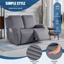 TAOCOCO Recliner Loveseat Covers Stretch Sofa Covers for 2 Seat Large Reclining Couch, 2 Pieces Reclining Loveseat Covers Soft Washable Furniture Protector with Pocket (2 Seater Oversized, Light Gray)