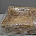 Large Wicker Basket, 15" Water Hyacinth Wicker Storage Baskets for Organizing, Rectangular Storage Baskets for Shelves, Rattan Woven Basket with Built-in Handles, 1 Pack (Natural, Large)