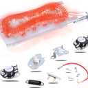 Dryer Heating Element Kit for Whirlpool Cabrio Duet Model WED5620HW1 WED5600XW0 WED5100HW1 WED8000DW4 WED8500DC4 WED5500XW0 GEW9200LW1 WED5800BW0 GEW9250PW0 WED5600XW1 Replacement Thermostat