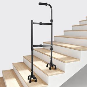 Stair Climbing Aid Cane for Seniors Height & Width Adjustable, Lightweight Portable, Slip-Resistant Sturdy | Fits Standard Steps 300lbs | Stair Aid Cane for Elderly, Sore Knees, &Post-Surgery