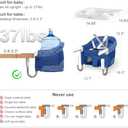 MTWML Hook On High Chair with Tray,Portable Baby High Chair That Attaches to Table,Clip On Fast Table Seat for Babies and Toddlers.Baby Feeding Seat for Dining Tables and Counter(Stripe-Blue)