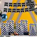 2 x XIHIRCD 50pcs Race Car Party Favor Bags, Holographic Black and White Race Cars Goodie Bags Iridescent Checkered Gift Bags Checkered Candy Treat Bags for Race Car Birthday Party Supplies