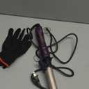 Automatic Rotating Curling Iron for Long Lasting Curls, 1.1 Inch Hair Curler with LED Display, Fast-Heating Curling Wand for Long & Short Hair, Perfect Hair Waver Styling Tool (Purple)