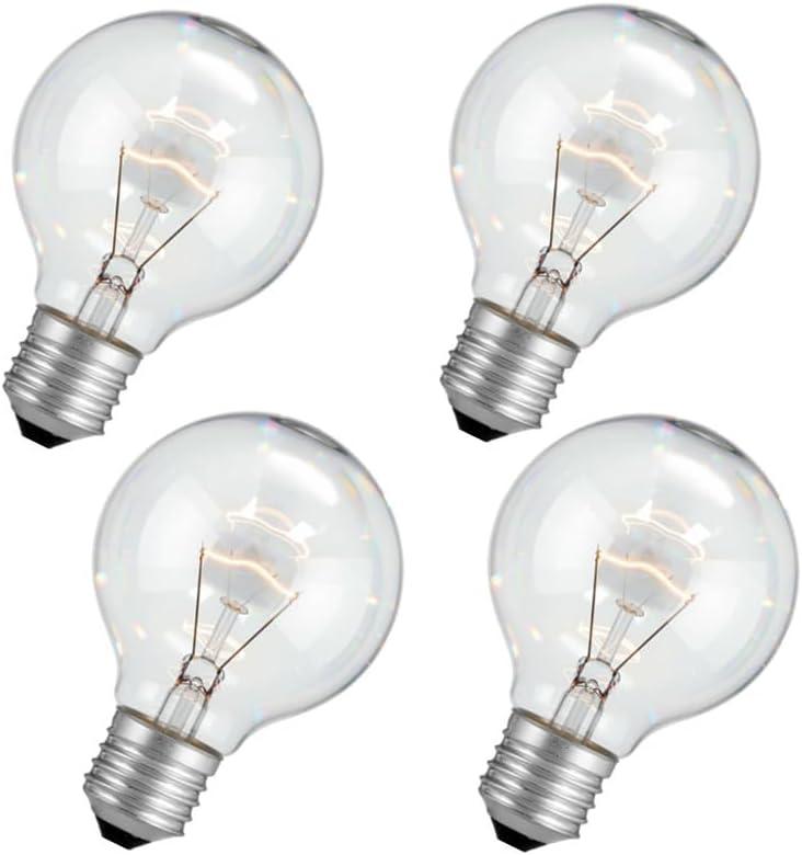 RESISPA （4 Pack G25 Globe Light Bulbs – 60 W Incandescent Light Bulb, G25 Double Life Globe Bulb,2700K Soft White, E26 Base, Dimmable – Crystal Clear Vanity Bulbs