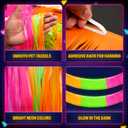 KatchOn, Neon Fringe Banner  8.2 Feet, Pack of 2 | Neon Banner for Rave Party Decorations, Glow Parties Glow in The Dark Streamers for Birthday, Bachelorette Party (Neon Orange, Green and Hot Pink)