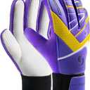 Sportout Kids Goalkeeper Gloves, Soccer Gloves with Double Wrist Protection and Non-Slip Wear Resistant Latex Material to Give Protection to Prevent Injuries (Size 8 Suitable for Adult Small, Purple)