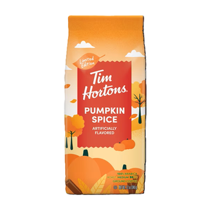 Tim Hortons Pumpkin Spice Medium Roast Ground Coffee, 100% Arabica, 12 oz Bag, Best By: 2027 MAY 04