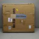 No Pawblems Free Standing Dog Gate with Door, 30'' Tall Foldable Dog Fence for Indoor & Outdoor, Up to 104 Inch Extra Wide Puppy Gate for Stairs, Hallways, Doorways, Deck, Yard (Black, 4 Panels)