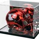 Mini Helmet Display Case with UV Protection & Mirror Back | Clear Acrylic Showcase for 1:2 Scale Football, Baseball & Sports Memorabilia | 7.9" x 5.9" x 5.9" Dustproof Box
