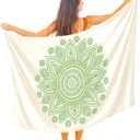 Boho Chic Pareo - Mandala Pareo - Bikini Swimsuit Cover Up - Beach Dress - Wrap, Mandalagreen