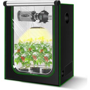 MELONFARM 4x2 Grow Tent, 48"x24"x60" Double Transparent Viewing Door Indoor Grow Tent, Growing Tent with High Reflective Mylar & Floor Tray, Plant Tent for Indoor Hydroponics Growing
