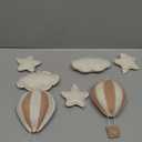 Poen 10 Pcs Star Hot Air Balloon and Cloud Nursery Decor Western Wall Decor for Bedroom Mini Felt Clouds Stars Hot Air Balloon Nursery Felt Wall for Kids Baby Bedroom(Khaki)