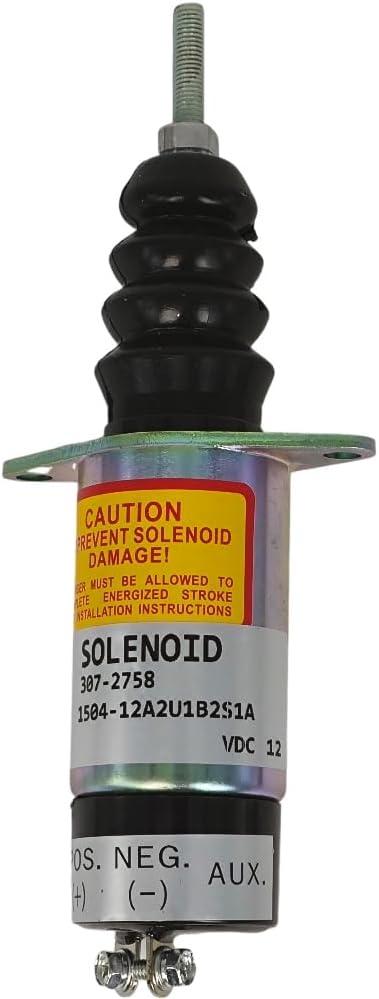 12V Solenoid 307-2758 Compatible with Miller Welders AEAD 200LE Legend Compatible with Onan P216G P218G P220G P224G OL16 OL18 OL20 2 Terminal
