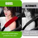 4 PCS Car Seat Belt Cover, Soft Auto Seatbelt Protector for a More Comfortable Driving, Warm Plush Seatbelt Shoulder Neck Pad Cushion Fit for All Cars, Car Accessories (Red)
